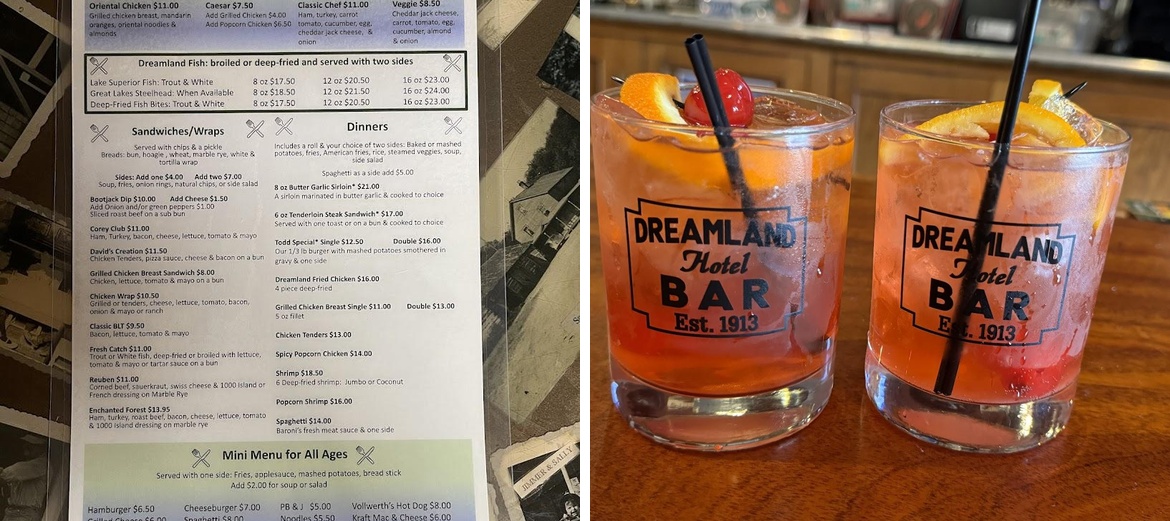 Dreamland Menu