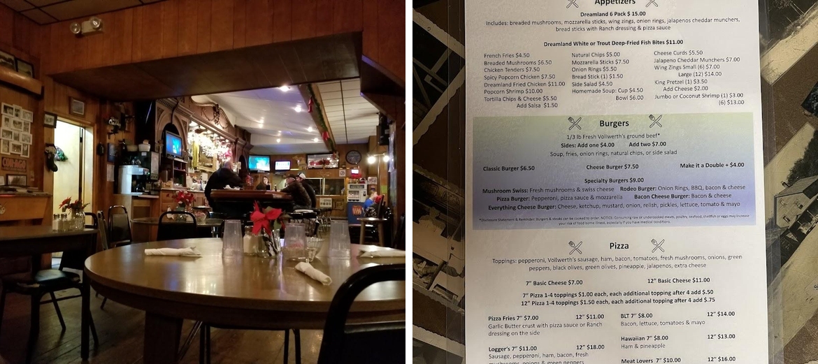 Dreamland Menu